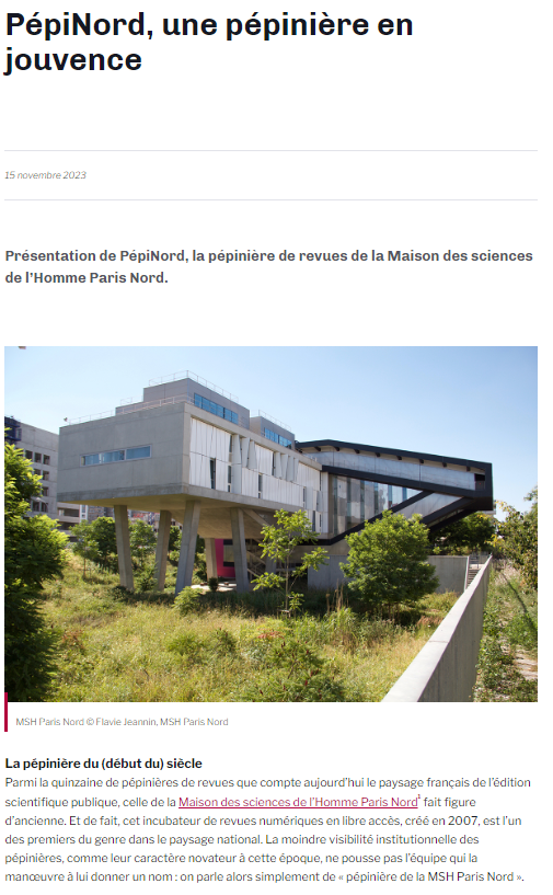 Présentation de PépiNord au CNRS Sciences Humaines & Sociales