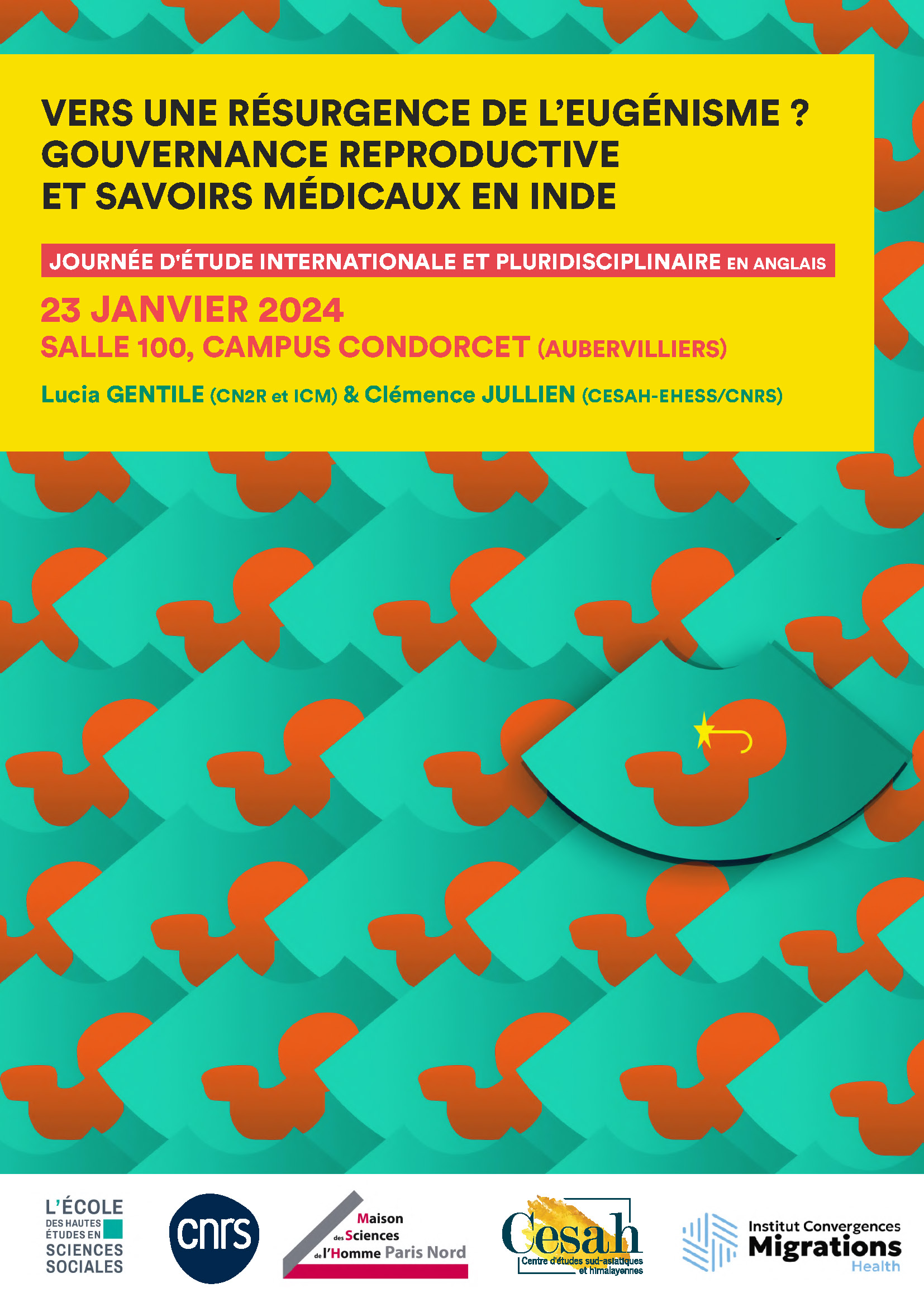 Affiche journée d'étude Vers une résurgence de l'eugénisme ? Gouvernance reproductive et savoirs médicaux en Inde