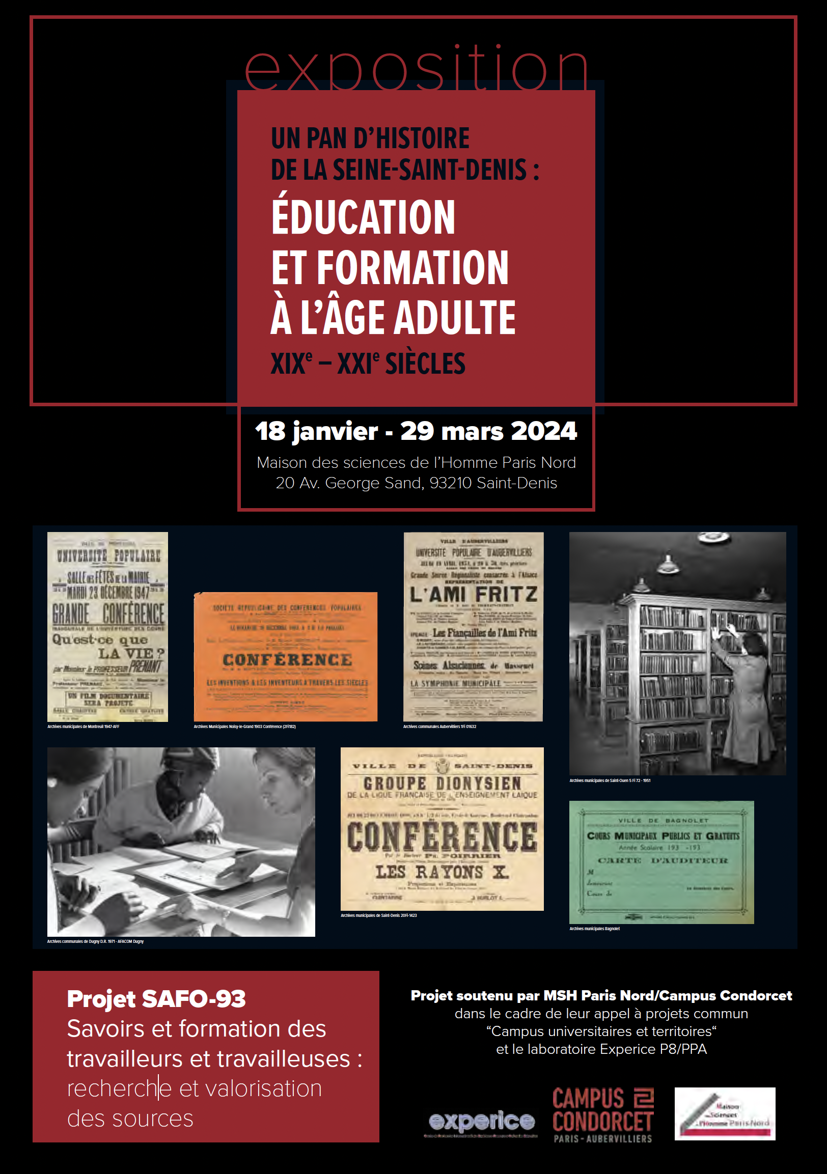 affiche exposition Un pan d'histoire de la Seine Saint-Denis
