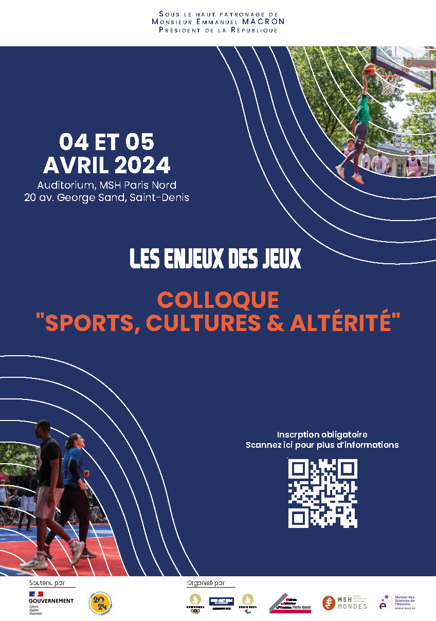Affiche Colloque Sports Cultures Altérité 4 5 avril 2024