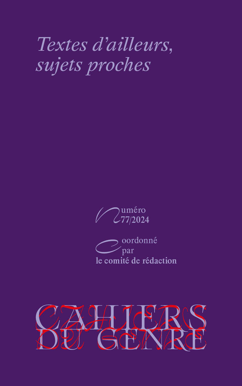 Cahiers du Genre | Textes d'ailleurs, sujets proches