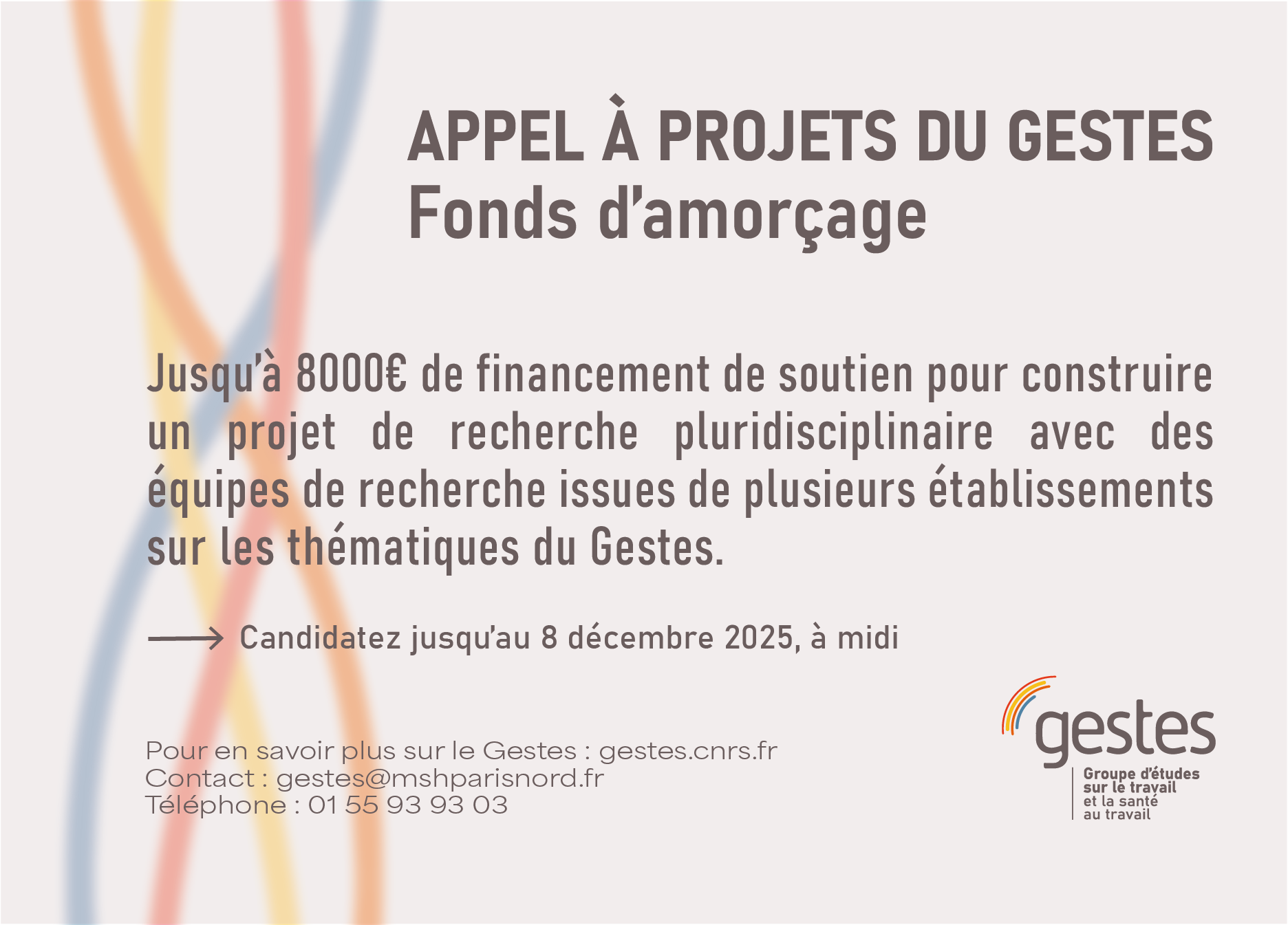 Appel à projets GESTES | Fonds d'amorçage 2026