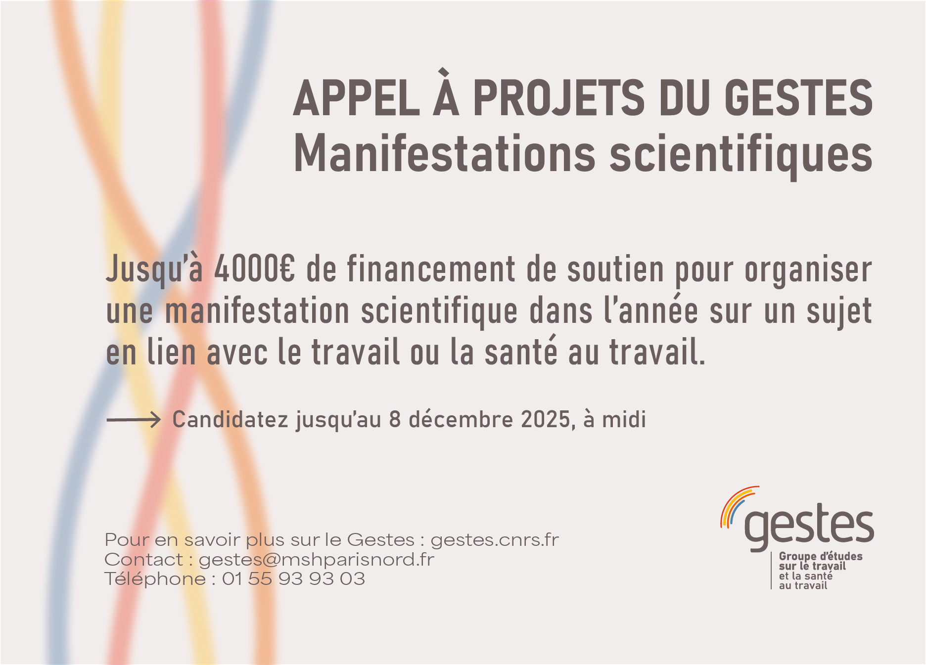 Appel à projets GESTES | Manifestations scientifiques 2026