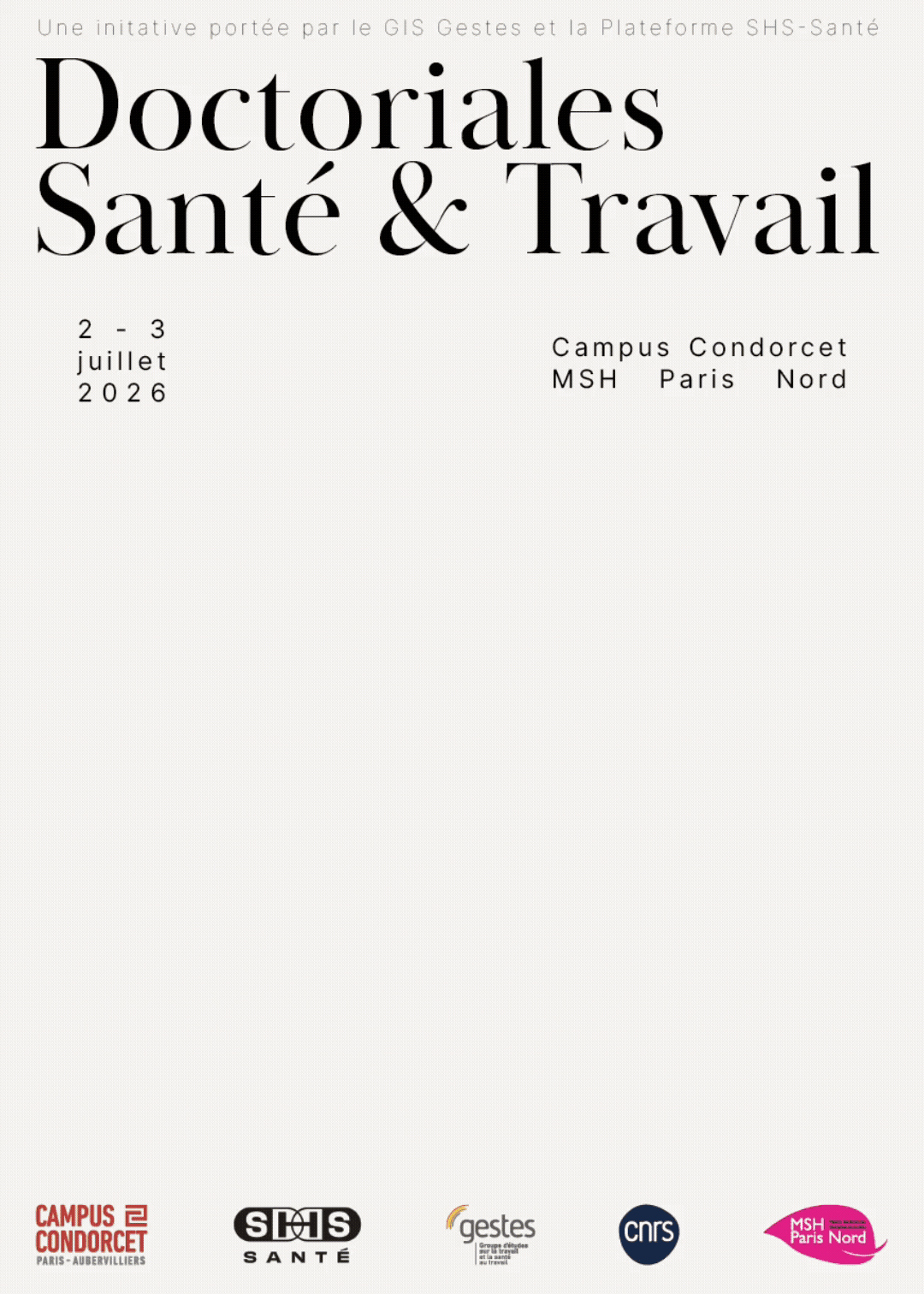 Appel à communications | Doctoriales Santé & Travail