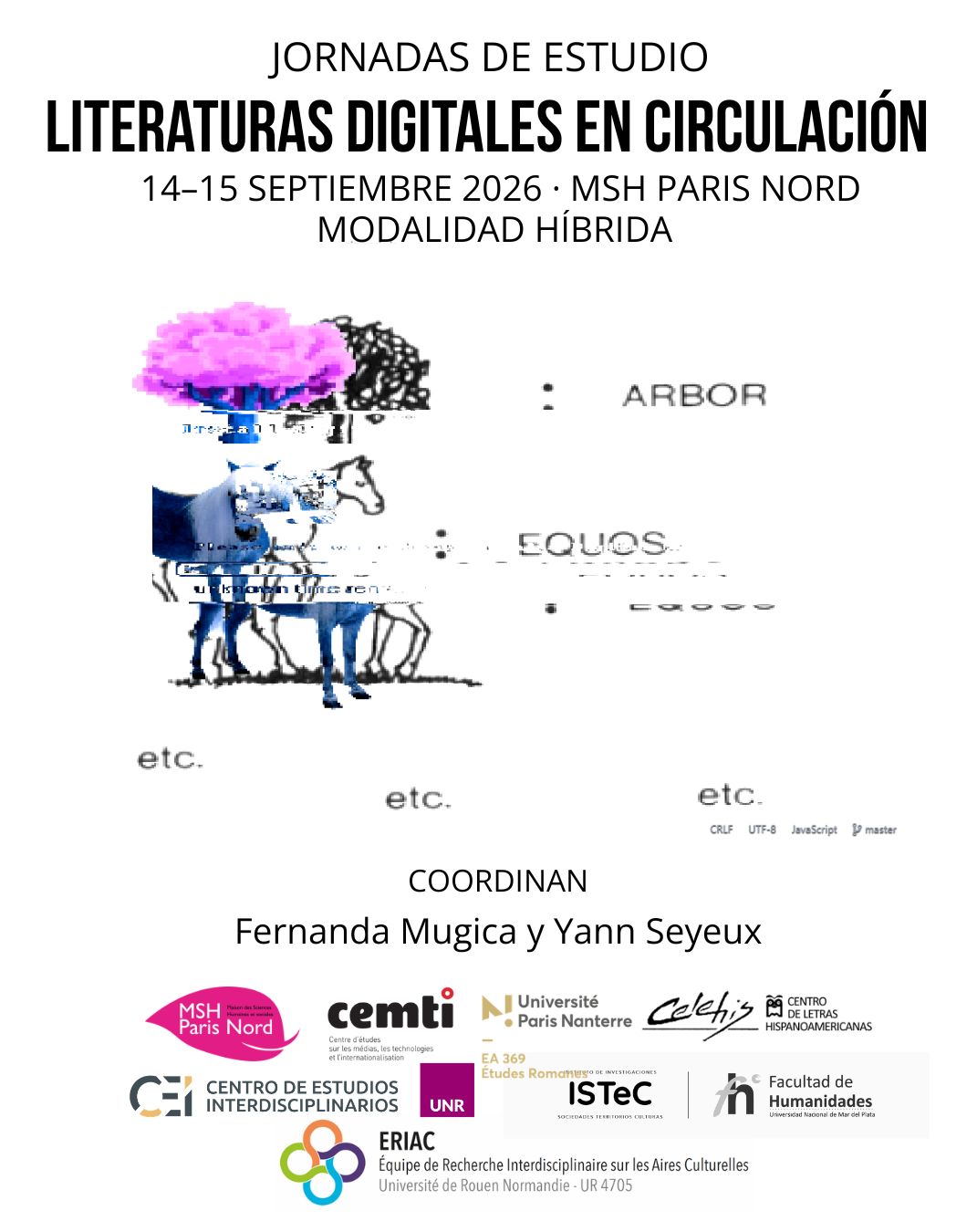 Affiche de la journée d'étude "Les littératures numériques latino-américaines en circulation"