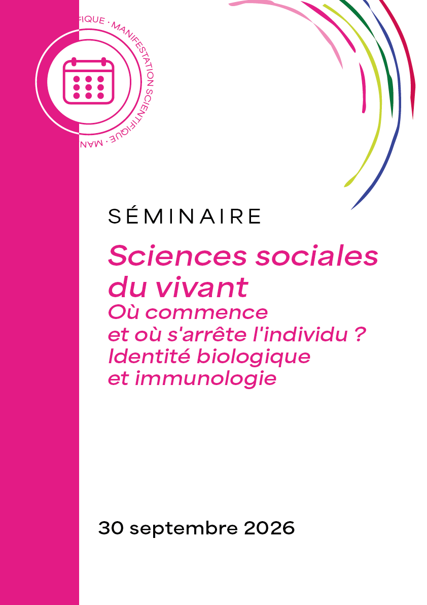 Affiche de la séance du séminaire "Sciences sociales du vivant" du 30 septembre 2026