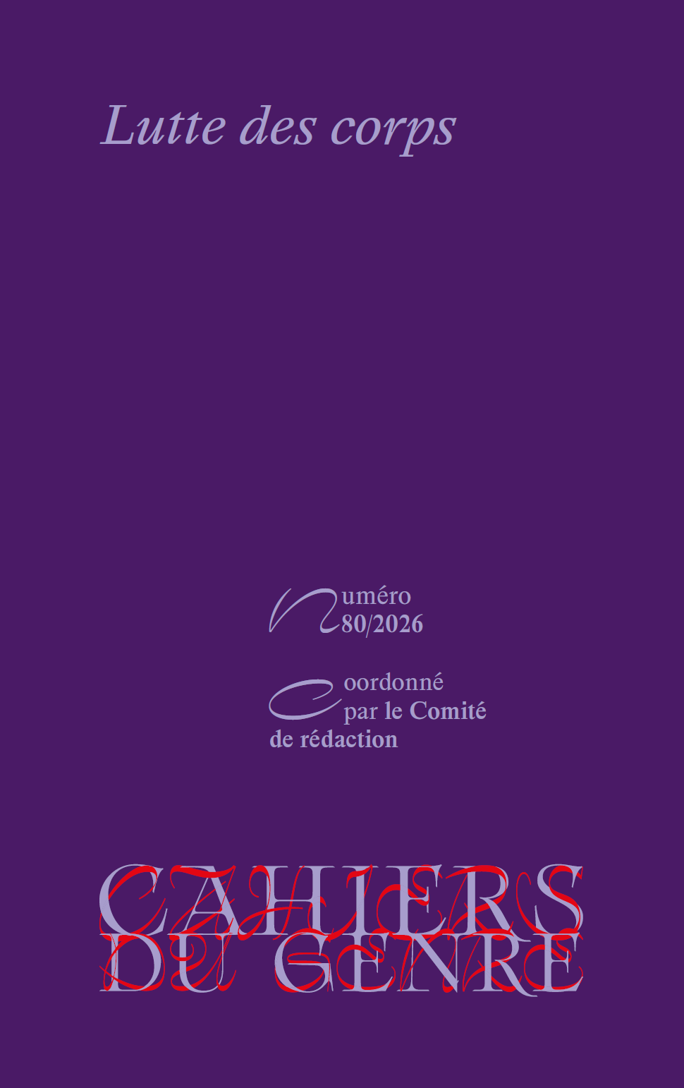 Couverture du numéro 80 de la revue Cahiers du Genre