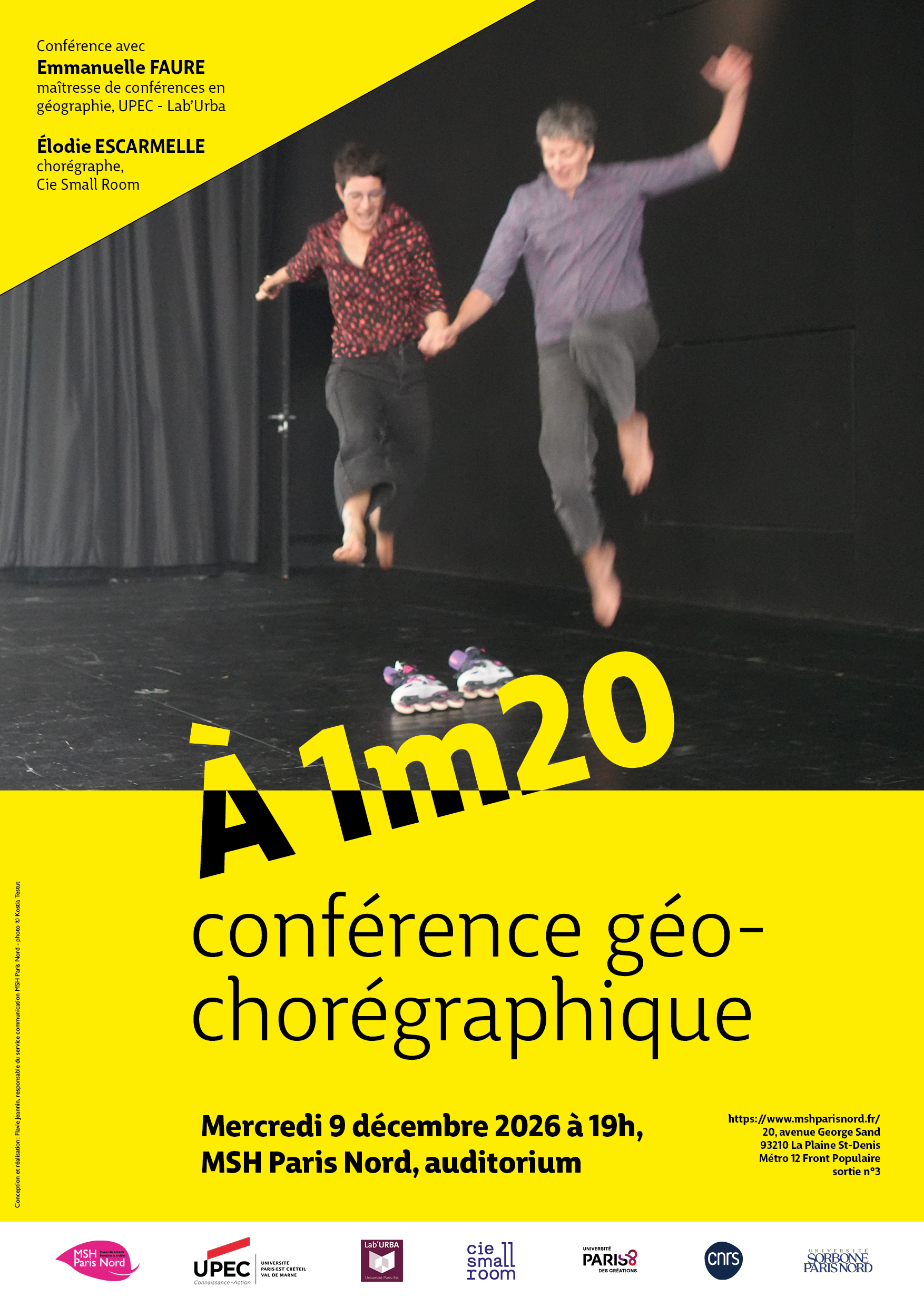 Affiche de la conférence géo-chorégraphique "À 1m20"